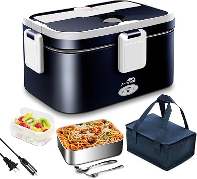 80W Fast Heating Electric Lunch Box for Adults, Portable Food Heater