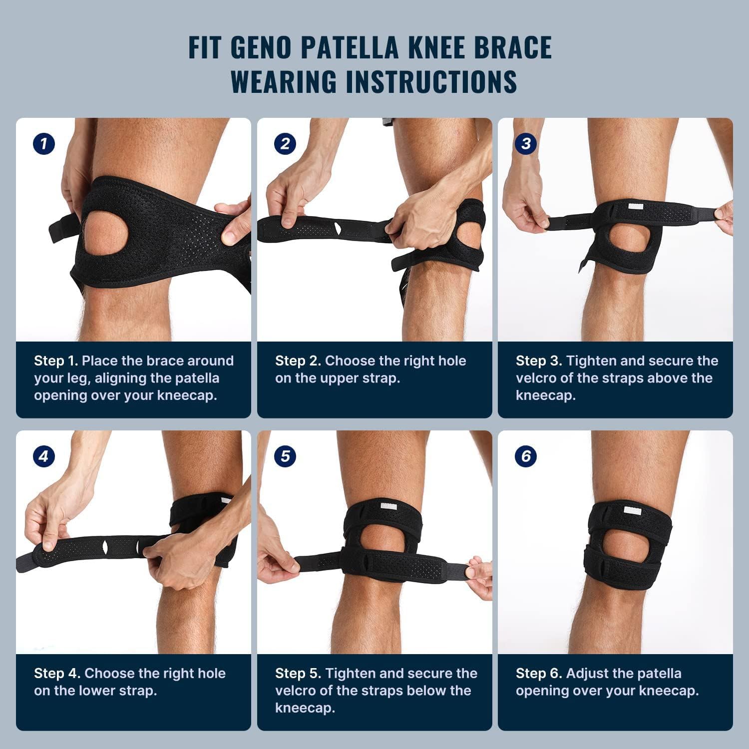 AILISK Orthoback Patellex - Kniebandage für maximale Stabilität und Bewegungsfreiheit bei Arthritis und Schwellungen(2 Stück Schwarz,L)