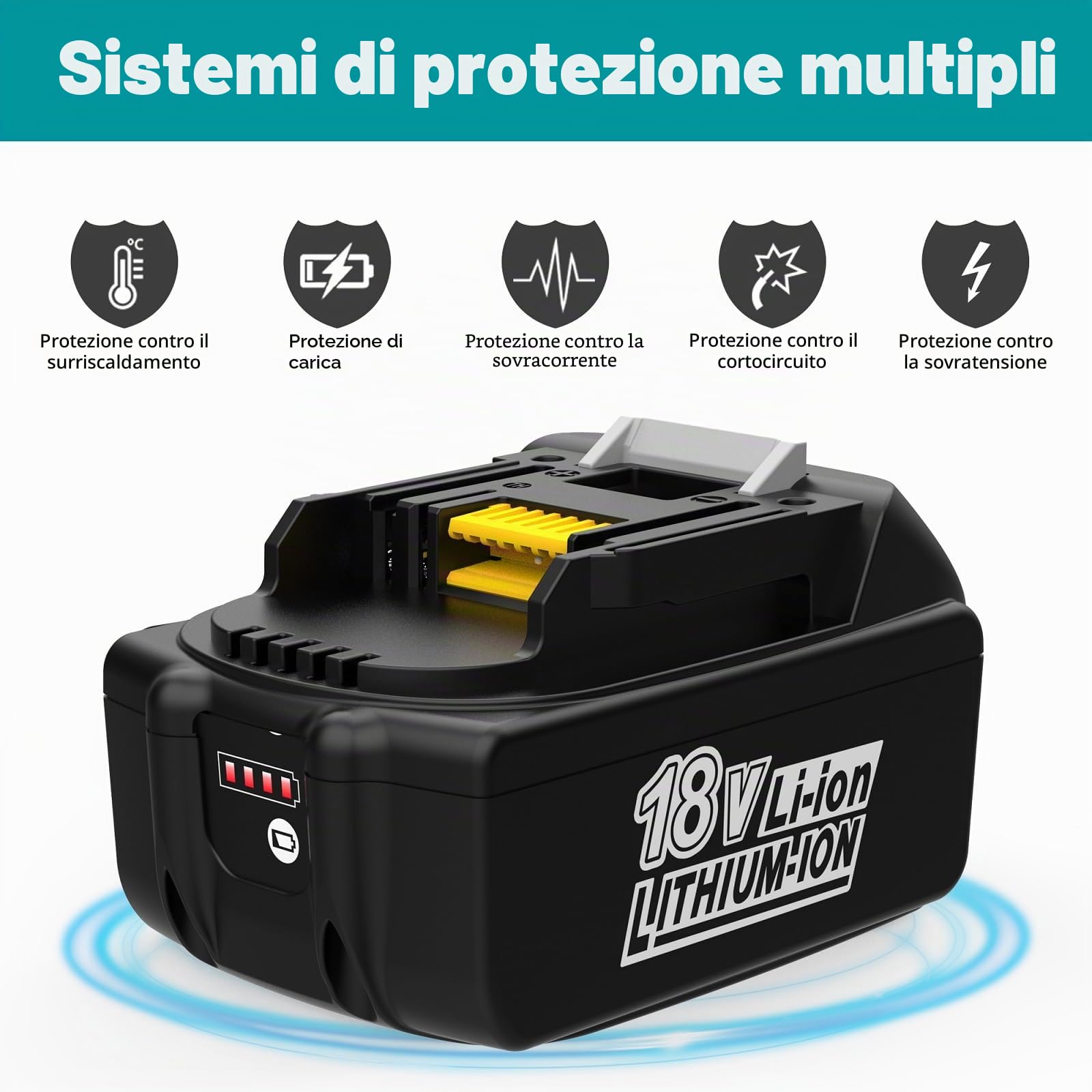 Energup 2 Pezzi 18V 5500mAh Batteria per Makita Batteria 18V BL1850 BL1850B BL1840 BL1830 BL1820 BL1815 con Indicatore LED