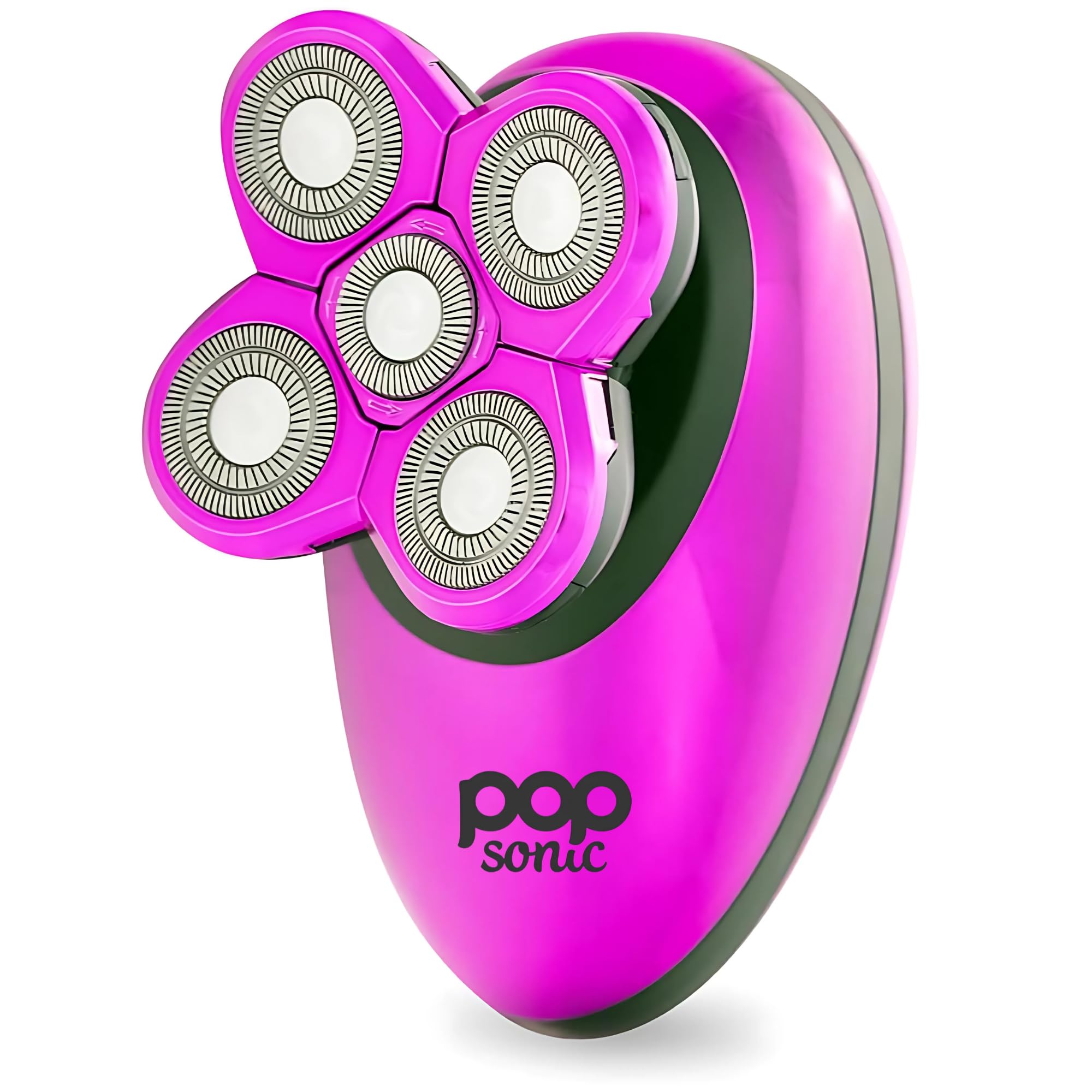 Pop Sonic 5-Head Electric Shaver Kit - Unisex (Purple) Shaver for Face, Head & Body - Smooth, Waterproof USB Rechargeable Trimmer with 360-Degree