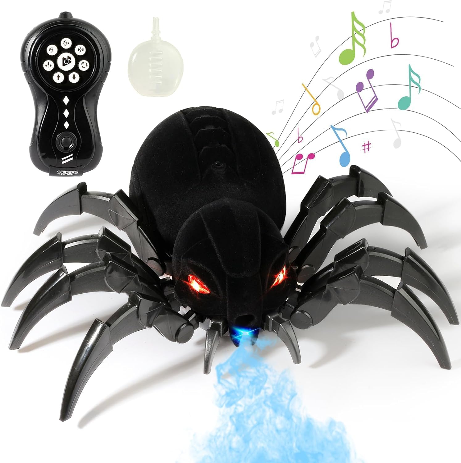 Shivay Enterprise Remote Control Spider, Realistic Robot Spider with Spray/Lights/Music Effect, Kids Wireless Remote Control Toy, Gifts for 8 9 10 11 12 Year