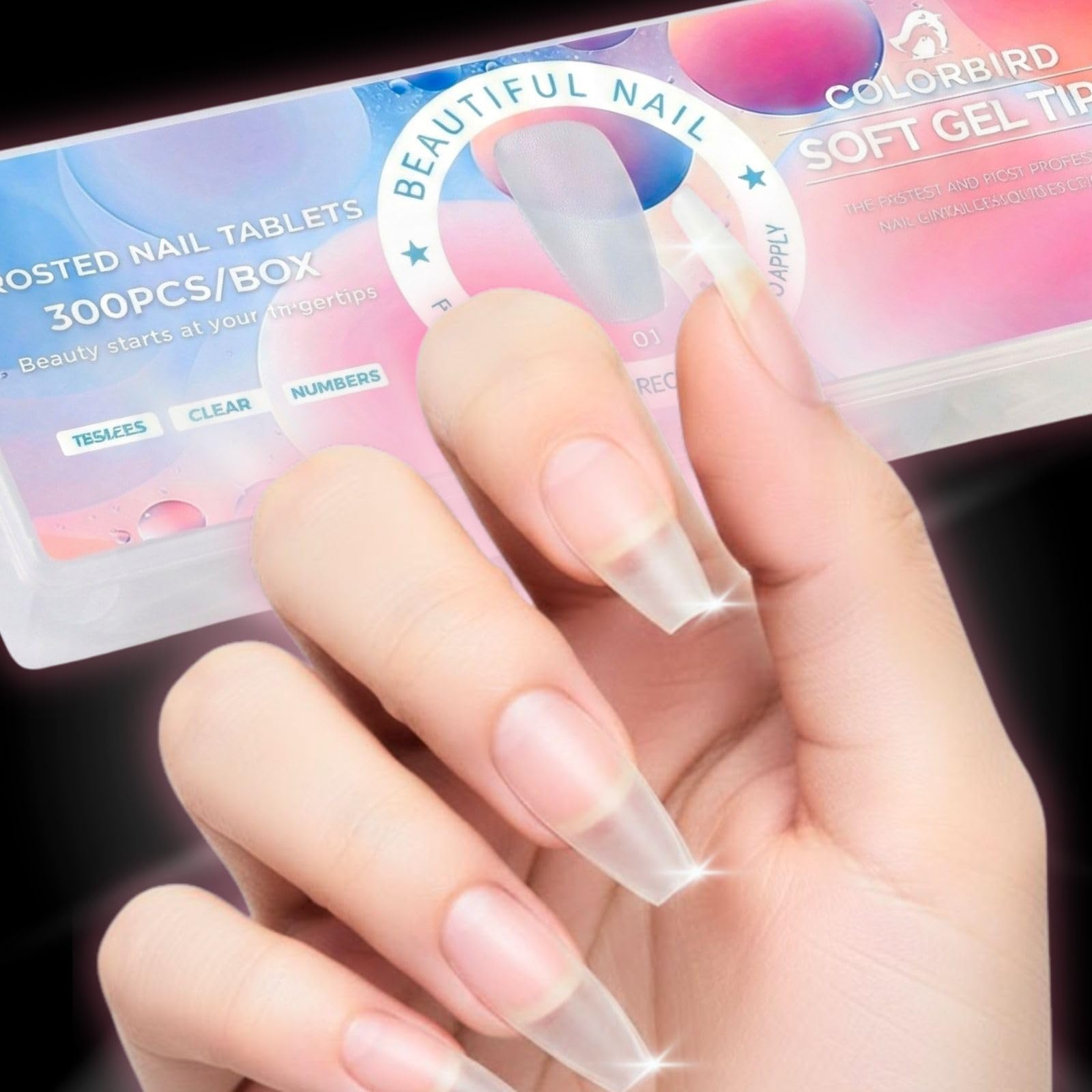 Amazon | COLORBIRD ネイルチップ 超薄 ショート クリア サンディング