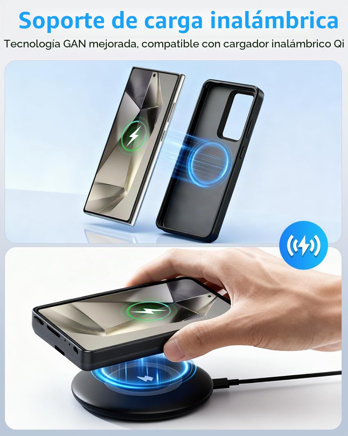 Funda de batería para Samsung S24 Ultra, 15000 mAh, ultrafina, de alta capacidad, magnética, recargable, carga extendida, cargador portátil para Samsung S24 Ultra (6.8 pulgadas), color negro