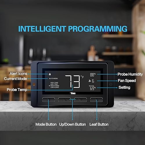 Miniatura 7 de iPower Aire Filtración Ventiliation en línea, temperatura humedad WiFi-Controller, carbono, sistema de enfriamiento para tienda de cultivo,