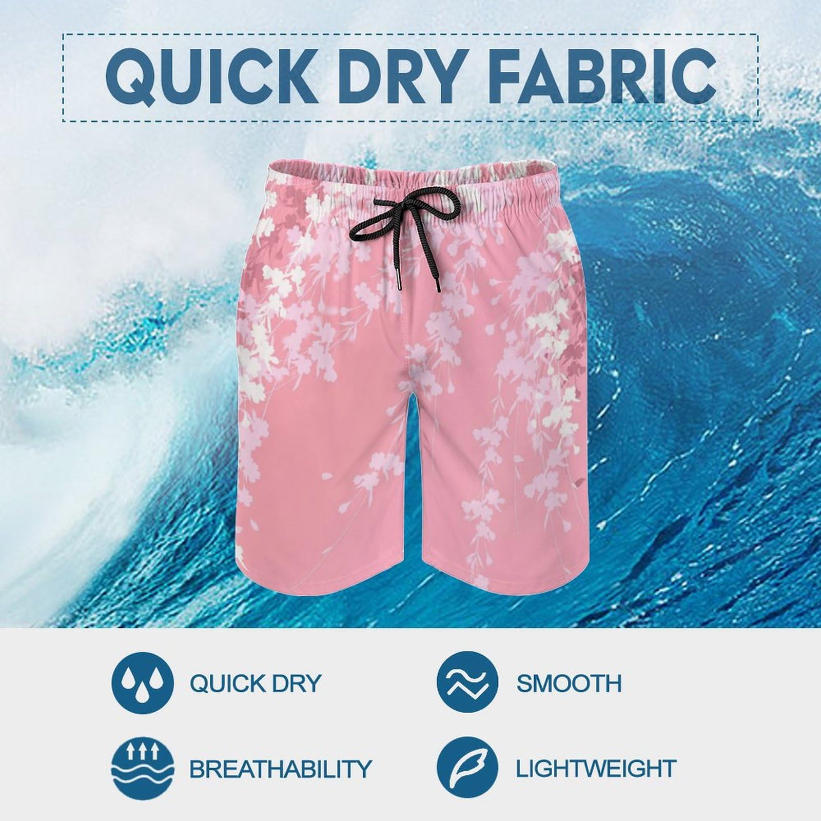 Amazon.co.jp: サーフパンツ 水着 メンズ ピンクの桜 ショートパンツ