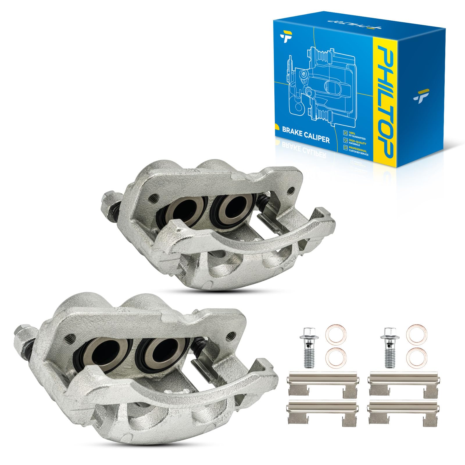 PHILTOP Brake Caliper 18-P4728, 18-P4729 Compatible with 1999-2006 Chevrolet Silverado 1500 Front, 2001-2010 Chevrolet Silverado 2500 HD Rear, 1999-