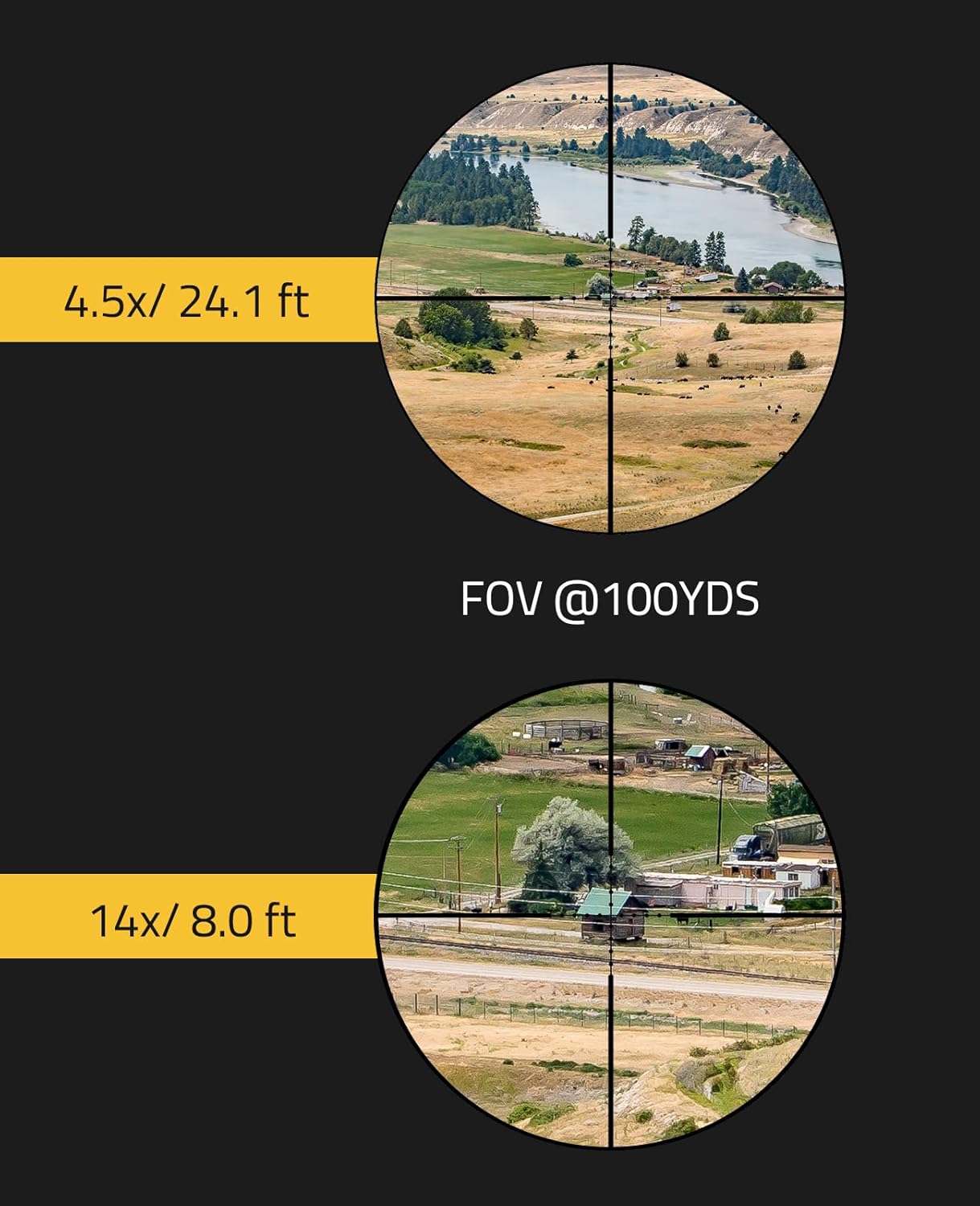 CVLIFE EagleFeather F02 Rifle Scope with Side Focus Parallax Adjustment, Illuminated Mil-Dot Reticle, 30mm Tube Long Range Rifle Scope for Hunting, SFP Riflescope with 20mm Scope Rings