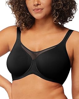 Minimizer Bras for Women Plus Size, Full Coverage Coolcomfort T Shirt Unlined Bra with Underwire for Heavy Breast