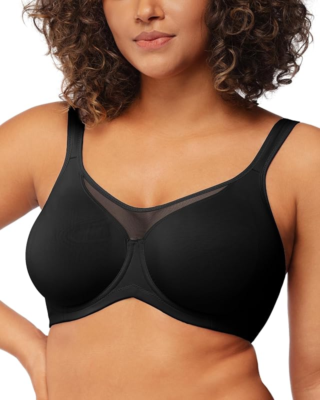 HSIA Minimizer Bras for Women Plus Size Full Coverage Coolcomfort T Shirt Unlined Bra with Underwire for Heavy