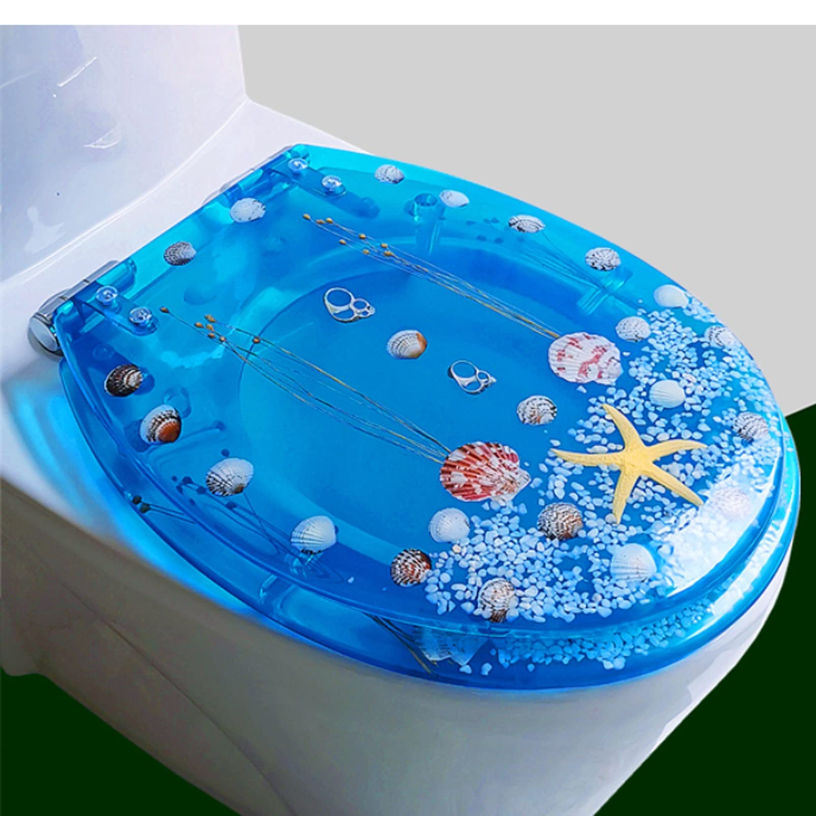 Ldhsjh 1 Quiet-Close Lid, Quick-Attach Hardware Easy-Install Strong Load Capacity, Adjustable, Lightweight, Durable, Portable, User-Friendly, Compact, Resin, Toilet, Seat, Round