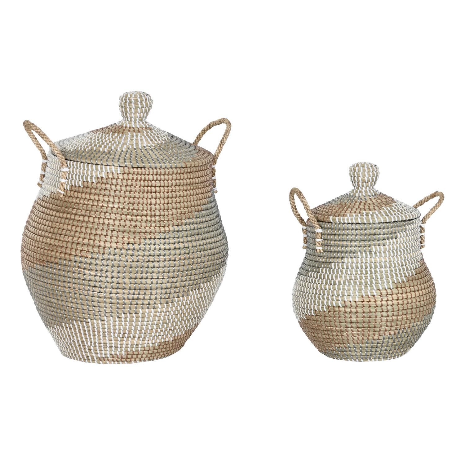 Panier seagrass 46x46x58 cm parfait pour ranger le linge au salon