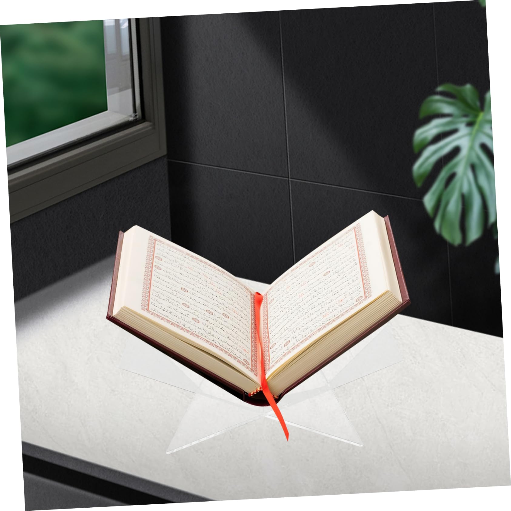 Soporte de Acrílico Transparente Forma de X Estante de Lectura para Cocina y Escritorio Soporte Estable para Recetas Moderno y Práctico