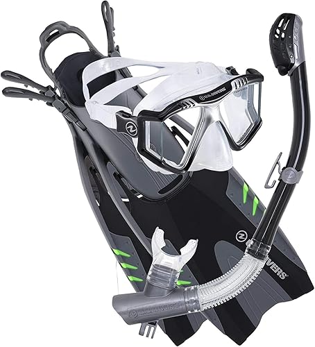 Miniatura 8 de juego para buceo U.S. Divers Platinum Lux, Máscara de vista panorámica, aletas de pivote, tubo de respiración para buceo GoPro Ready + bolsa de