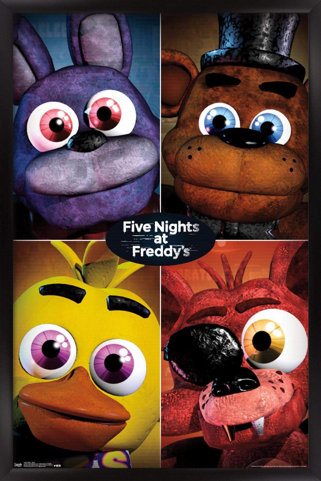 Amazon.com: Trends International Five Nights at Freddy's - Quad Wall Poster,  22.375" x 34", Black Framed Version: Posters & Prints