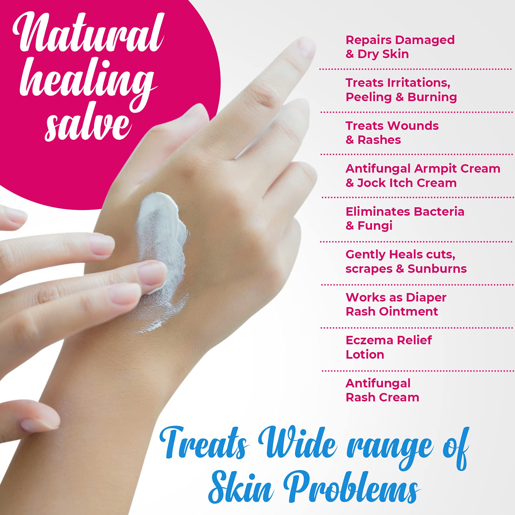 Skin Healing Cream Natural All Purpose Antibacterial Antiseptic Ointment for Eczema, Itch