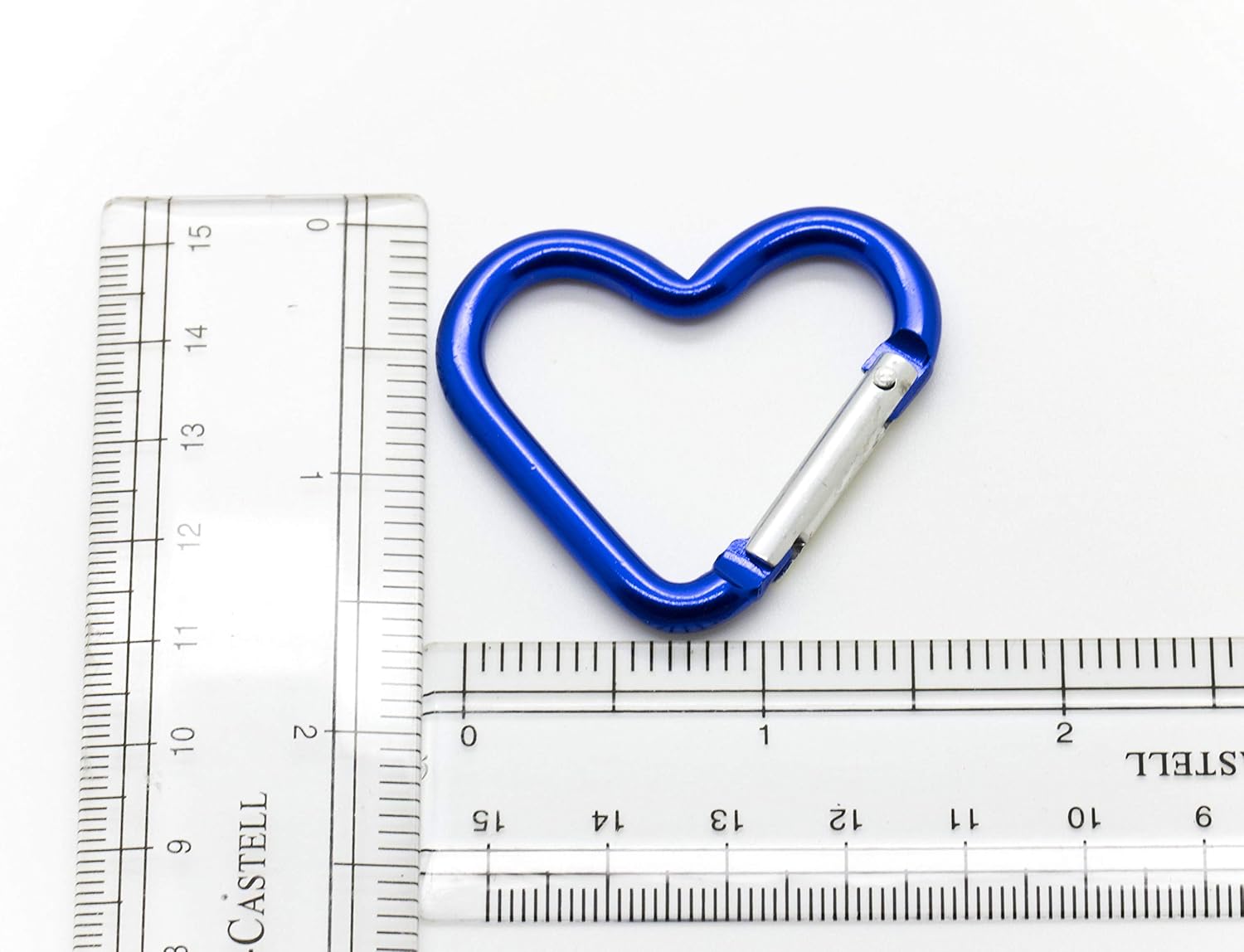 ONDEPOT Pack 50 Heart Shaped Aluminum Alloy Keychain Clip Carabiner Hook Key Holder