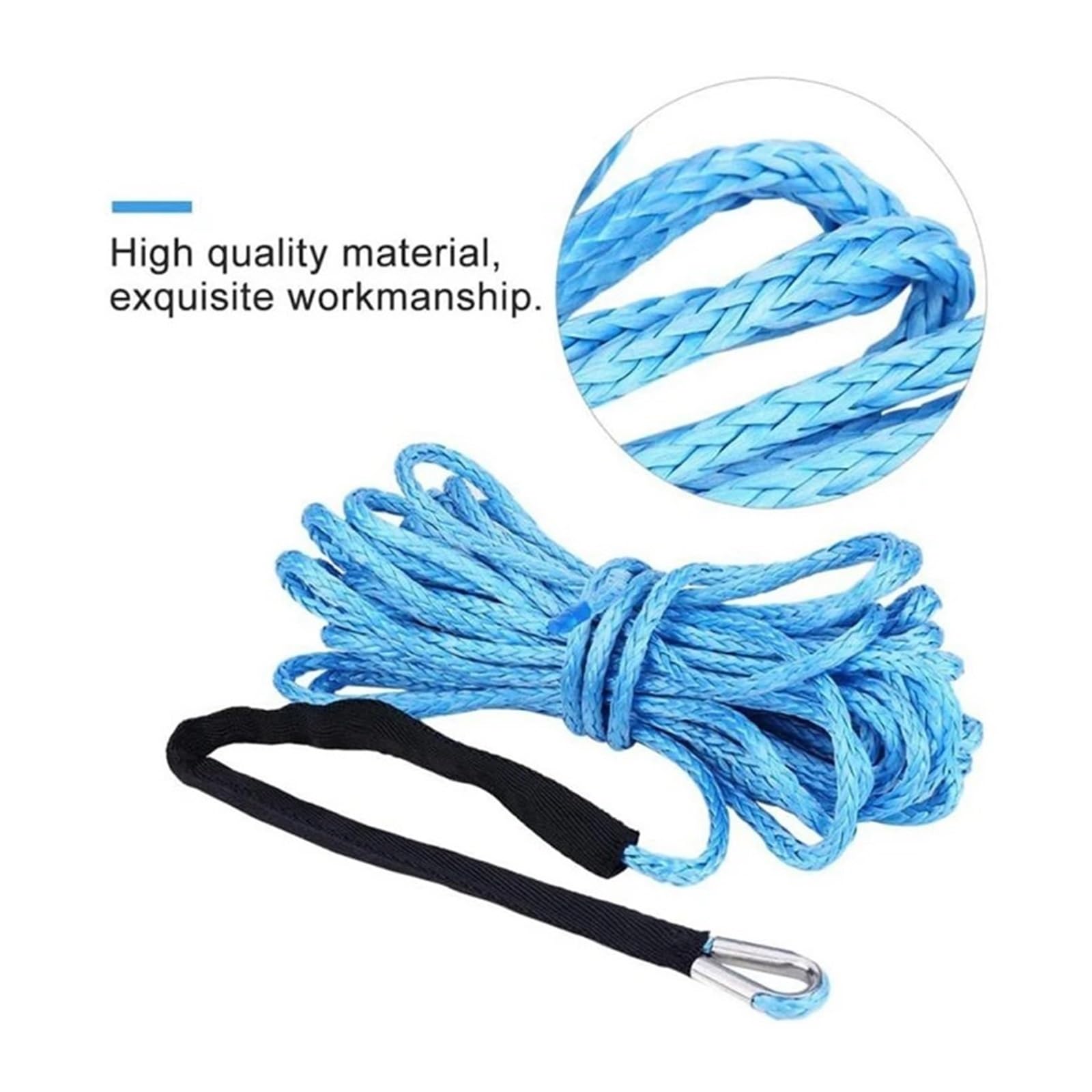 Syntetyczna Lina Wciągarki 1/4 X 50Ft Kabel Do ATV UTV SUV Truck Boat Silna Odporność