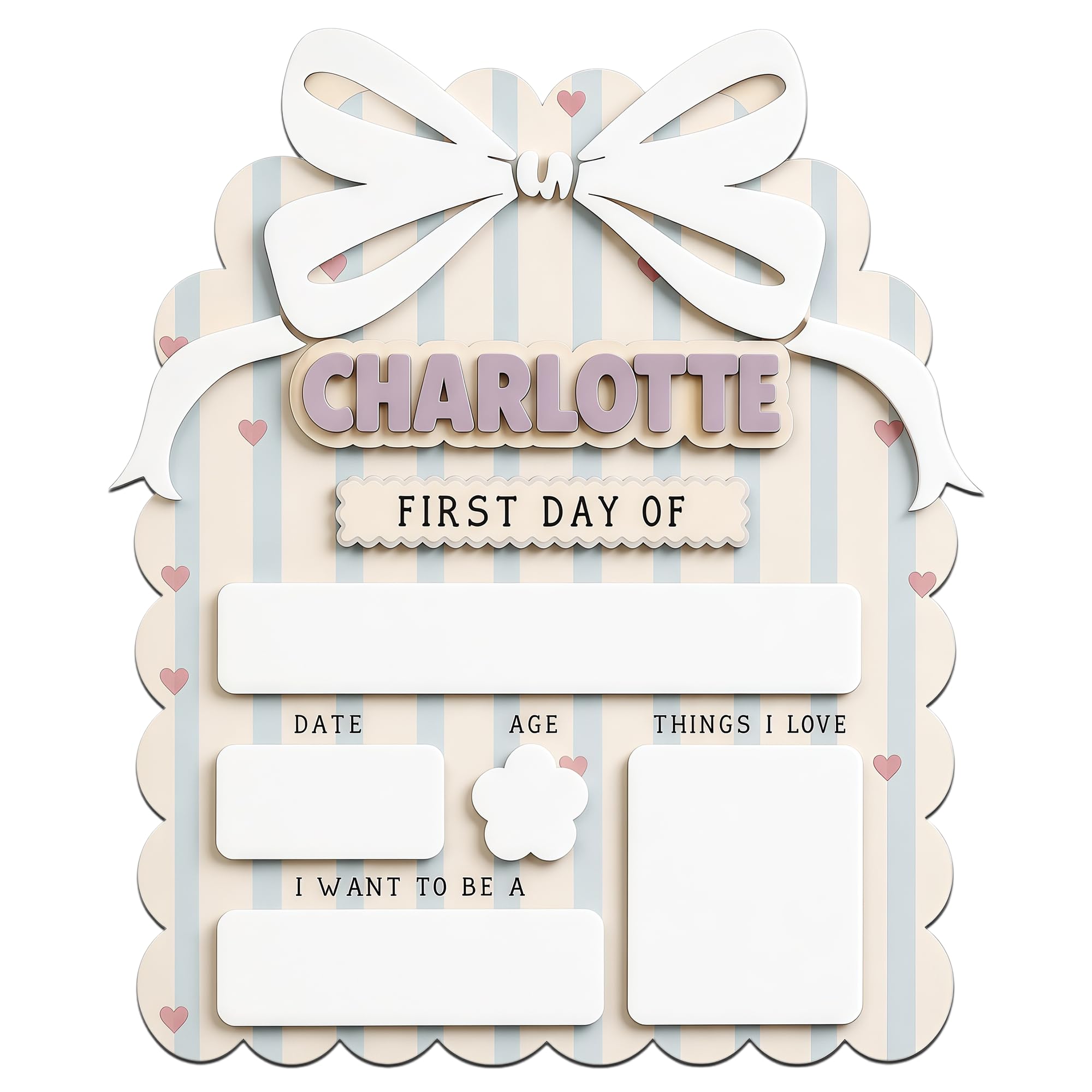 Personalised First Day of School Board with Name, Last Day of School Board, Reusable Back to School Chalkboard 1st for Kindergarten Preschool, Wooden Milestone Keepsake Gifts