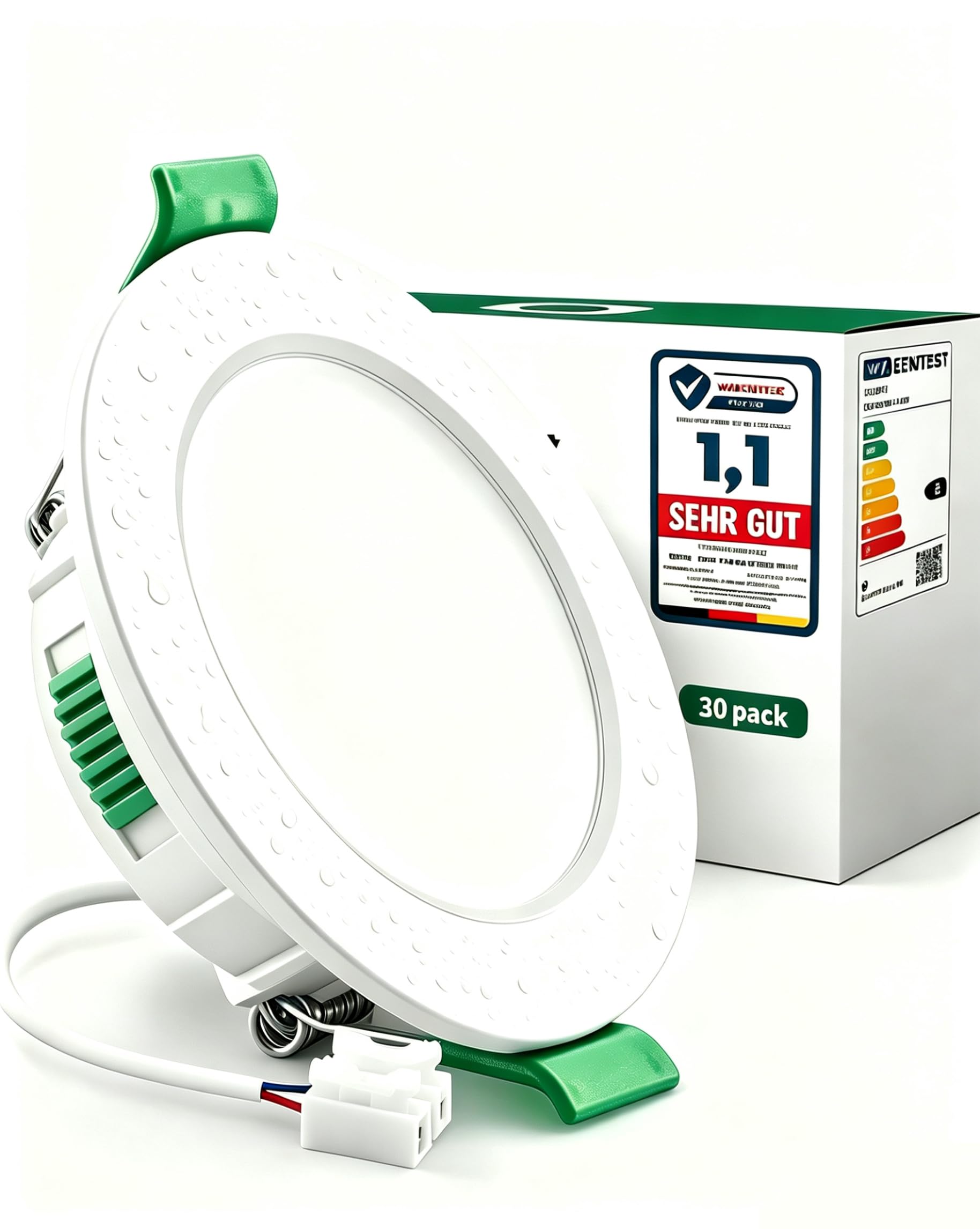BOJIM 30er Set Einbaustrahler LED Spots Deckenleuchte 55mm - 68mm Lochmaß mit 3 Farbtemperaturen