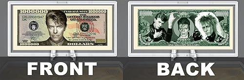 Miniatura 3 de American Art Classics David Bowie - Billete coleccionable de un millón de dólares de edición limitada en soporte de moneda de escritorio, el mejor
