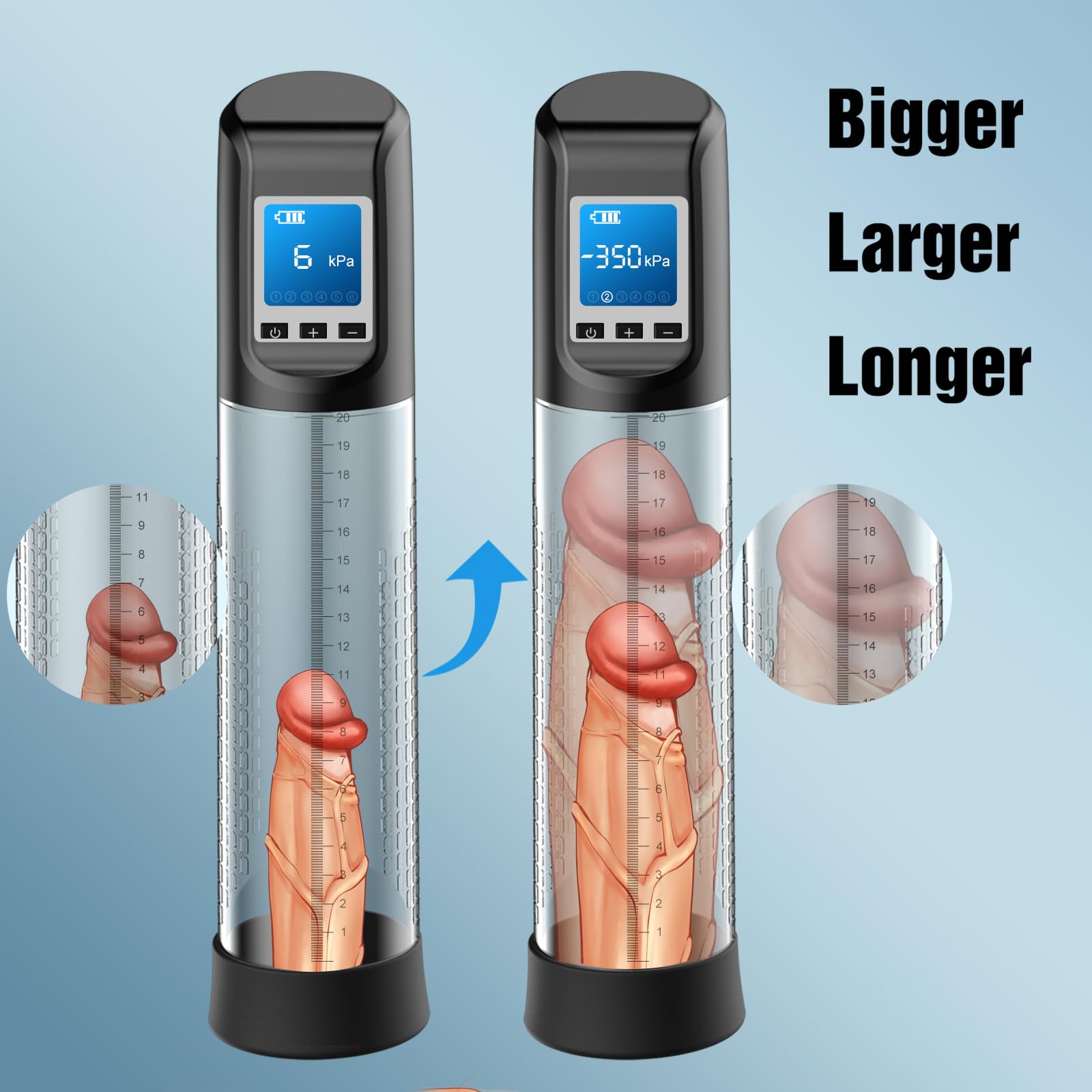 Amazon.com: Electric Vacuum Vibrating Penis Pump - 6 Suction & 9 Vibration  Intensities with Pocket Pussy, Penis Enlargement Extend Pump with LED  Screen, Male Stamina Trainer for Bigger, Stronger Erections : Health &  Household