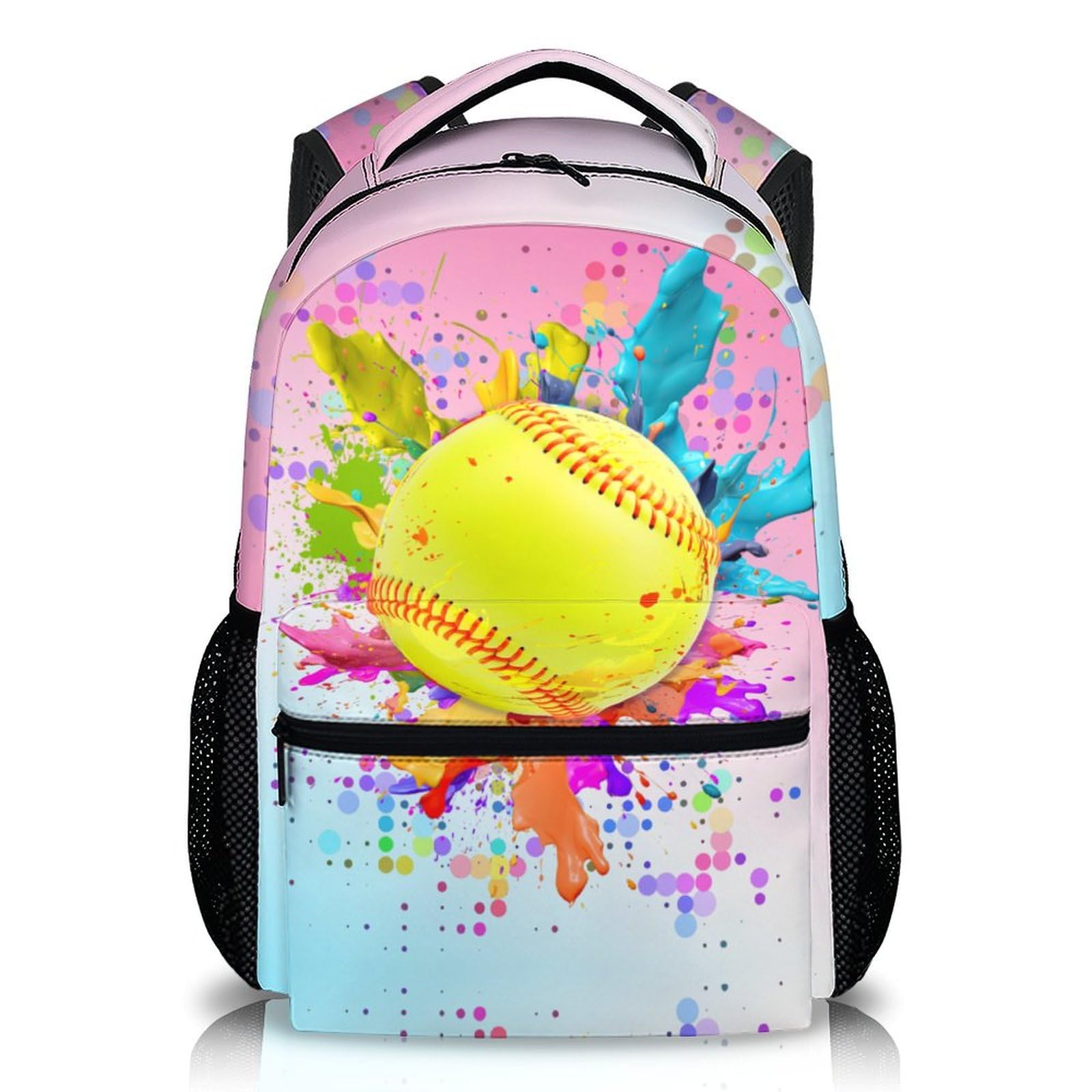 Homexzdiy Kids School Backpack for Girls, 17" Softball Backpacks for Elementary Primary, Back to School Gifts, Large Capacity Sports Bookbag for Teens