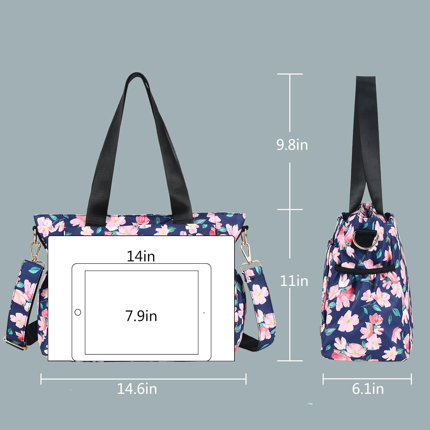 CLOUDMUSIC Crossbody Bags Shoulder Tote Handbag Nylon With Straps Waterproof Multi Bottle Pockets For Women Trendy