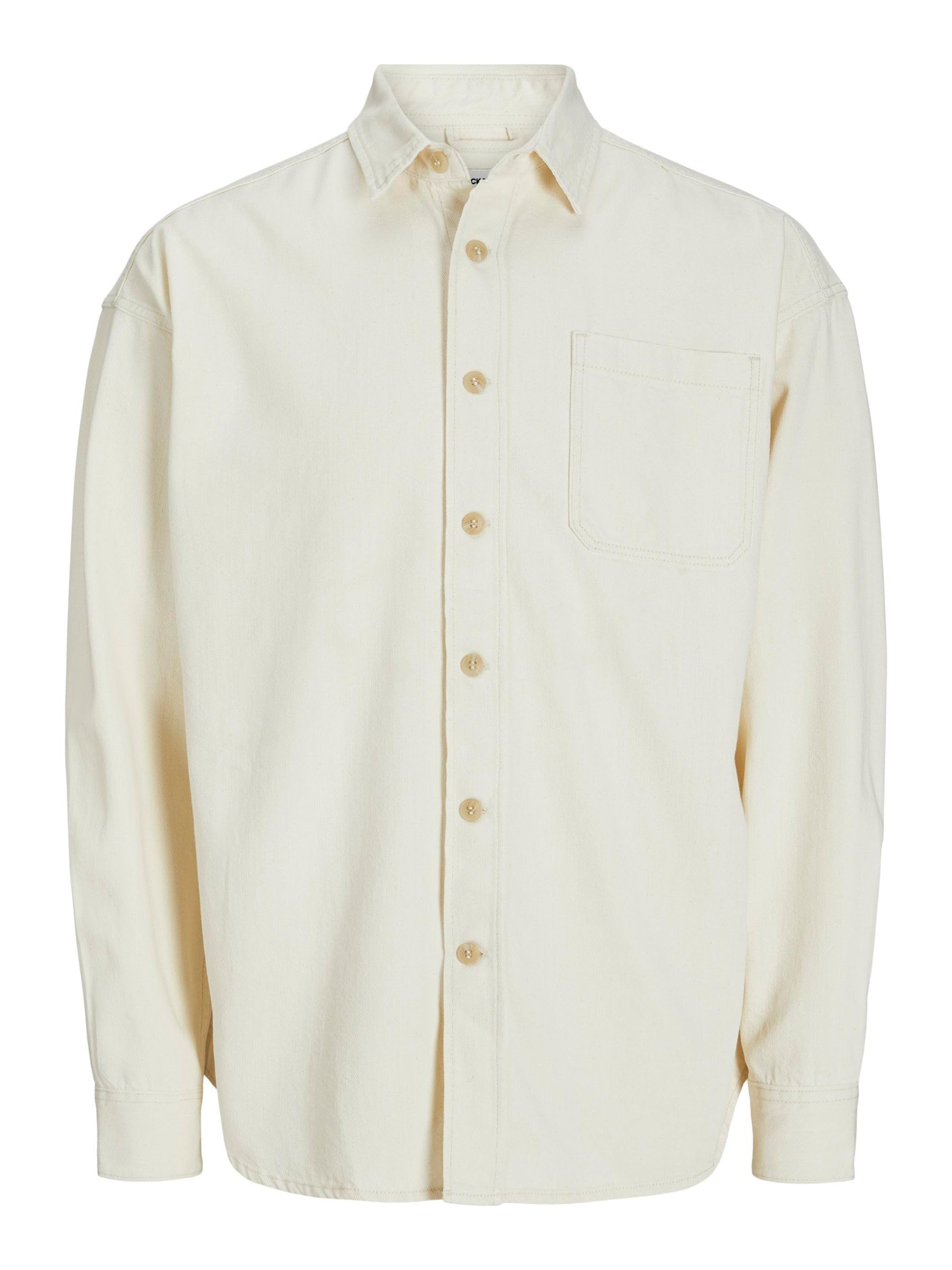 Jack & Jones Men's Ecru Denim Shirt Ls Long Sleeve Xxl