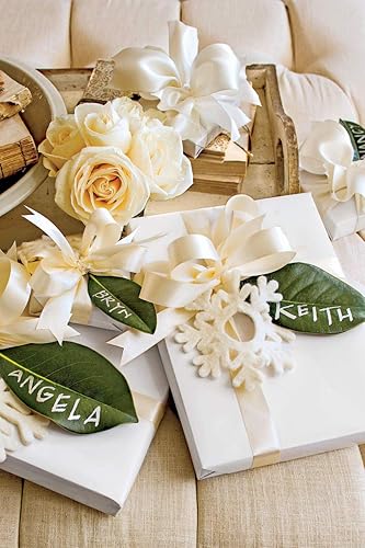 Miniatura 4 de YAMA Cinta de satén de doble cara marfil de 78 pulgadas, 25 yardas, cinta de satén crema para envolver regalos, manualidades, coronas, cabello,