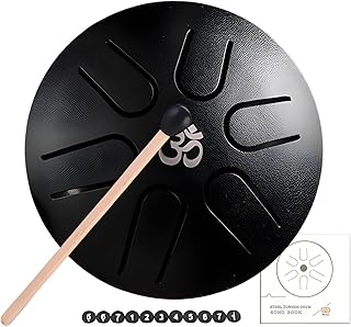 スチールタングドラムレインチャイム、タングドラム - 6 ノート スチールタングドラム,3 インチ サウンド スチール タング ドラム キット ハンドパン ドラム 安心ドラム 大人 子供用