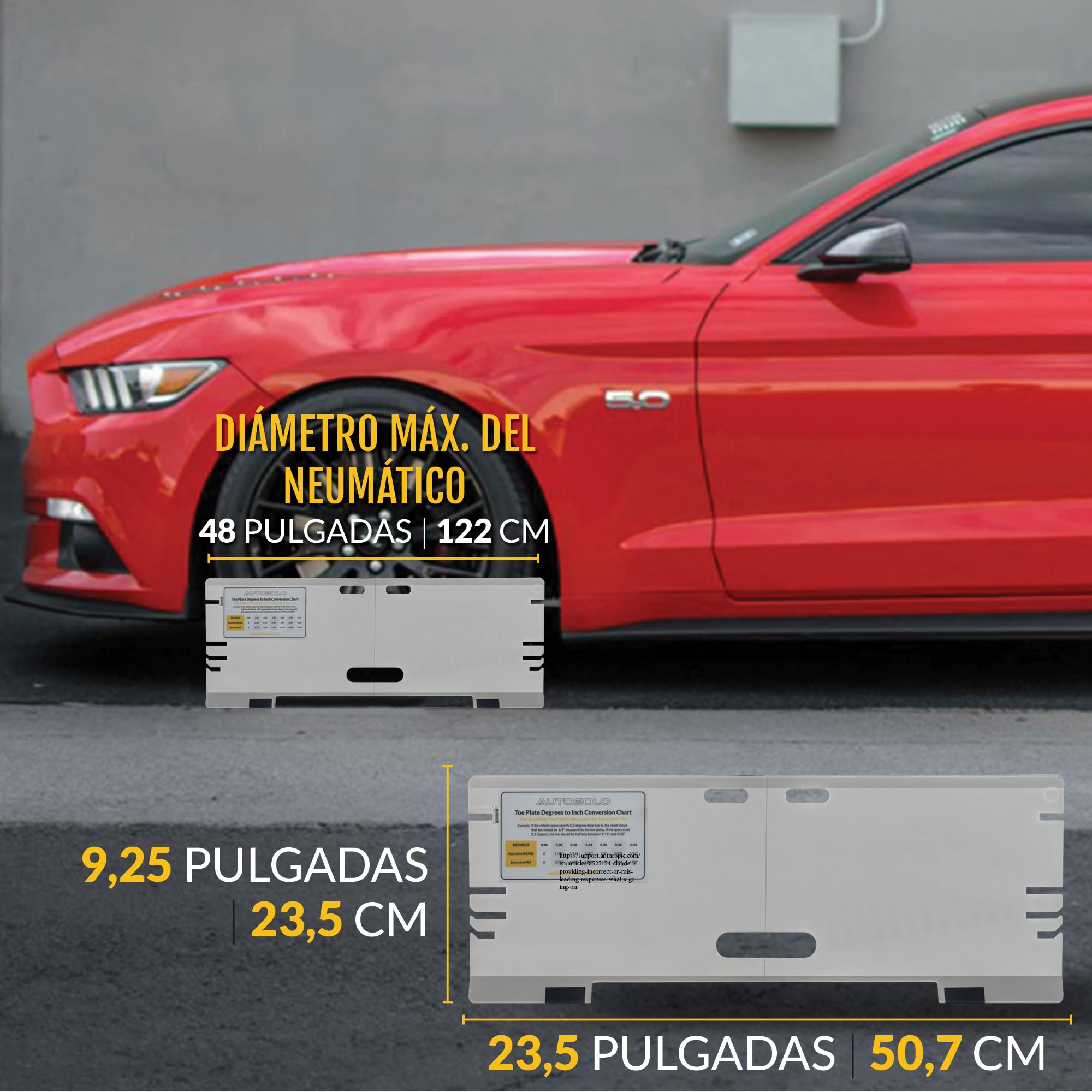 AutoSolo Juego de Placas de Alineación 3-en-1 – Herramienta de Alineación de Ruedas para Convergencia, Avance y Angulo de Empuje