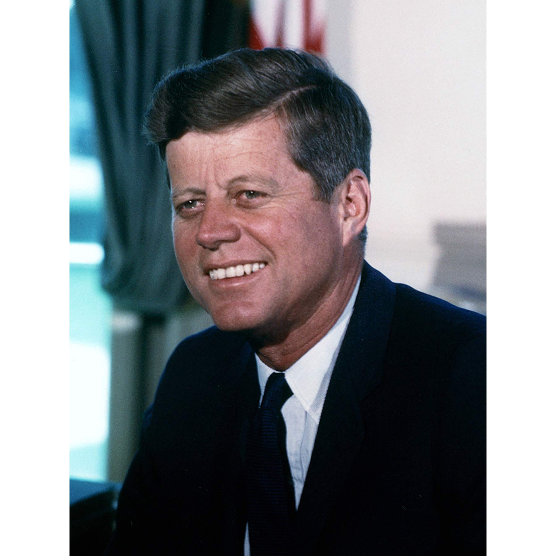 Portrait President John JFK Kennedy White House Photo Premium Wall Art Canvas Print 18X24 Inch