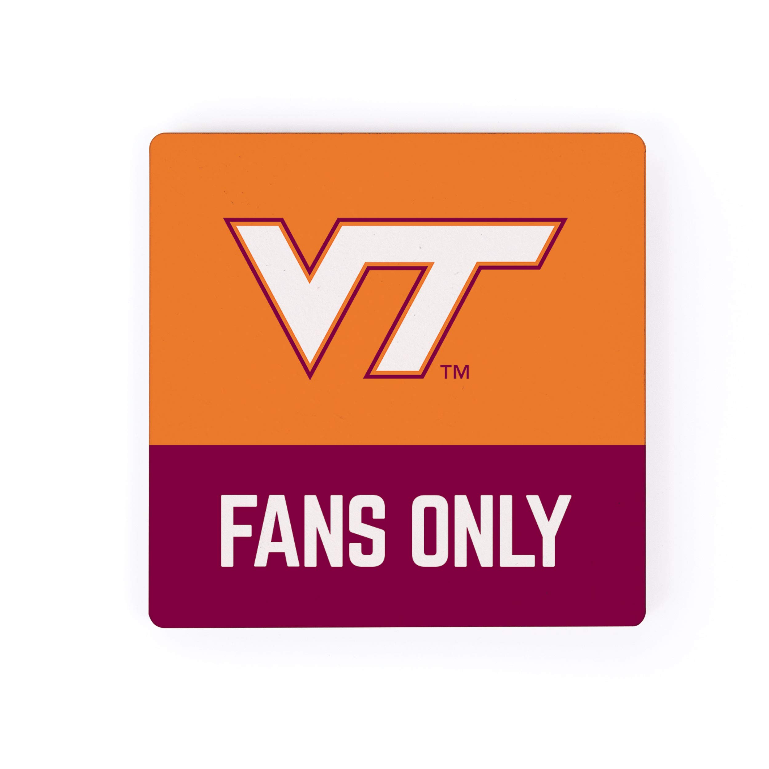 Virginia Tech Fans Only Collegiate 2.75 x 2.75 MDF Wood Refrigerator Magnet