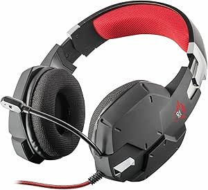 Trust Cuffie Gaming GXT 322 Carus con Microfono Flessibile, 3.5 mm Jack, Filo, Over Ear, Controllo del Volume ed Esclusione Audio del Microfono, PC, PS4, PS5, Xbox Series X, Xbox One, Switch, Nero