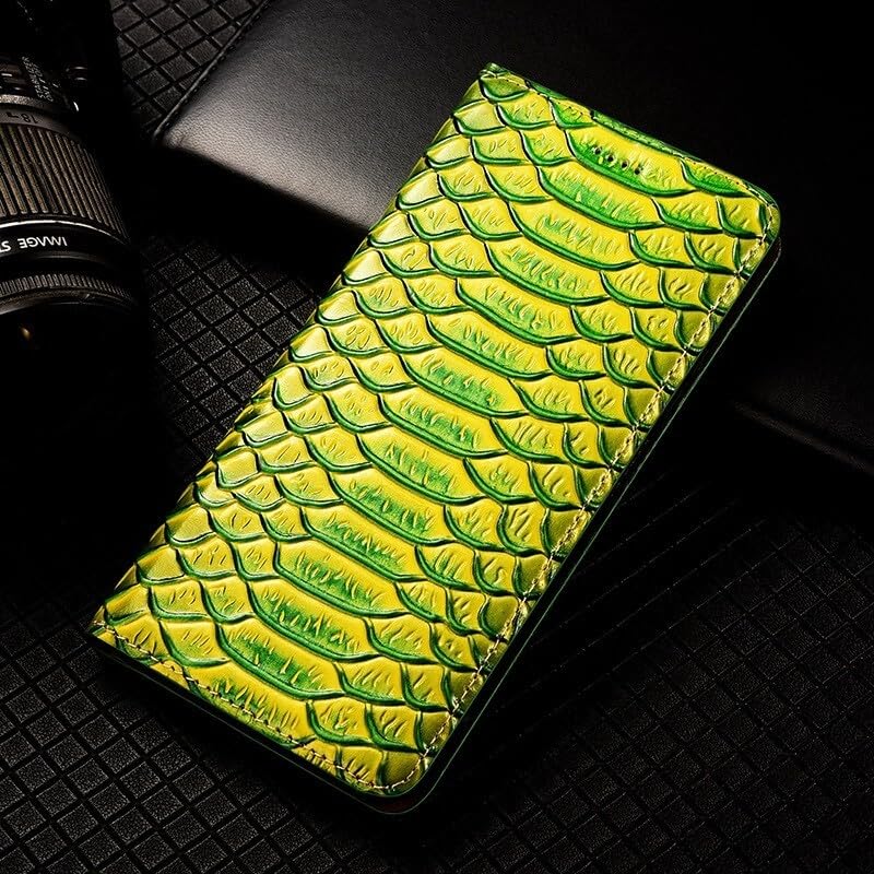 Étui en cuir véritable pour Samsung S22 Ultra vert housse de protection rabat