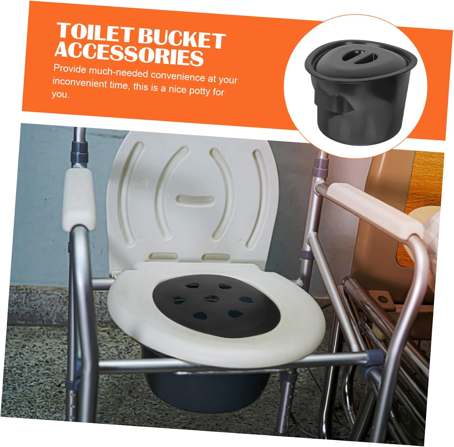 VALICLUD Portable Plastic Chamber Pot with Lid for Elderly Pregnant Women and Disabled – Night Urine Pot for Bedroom Use Urinal Spittoon for Home and Travel