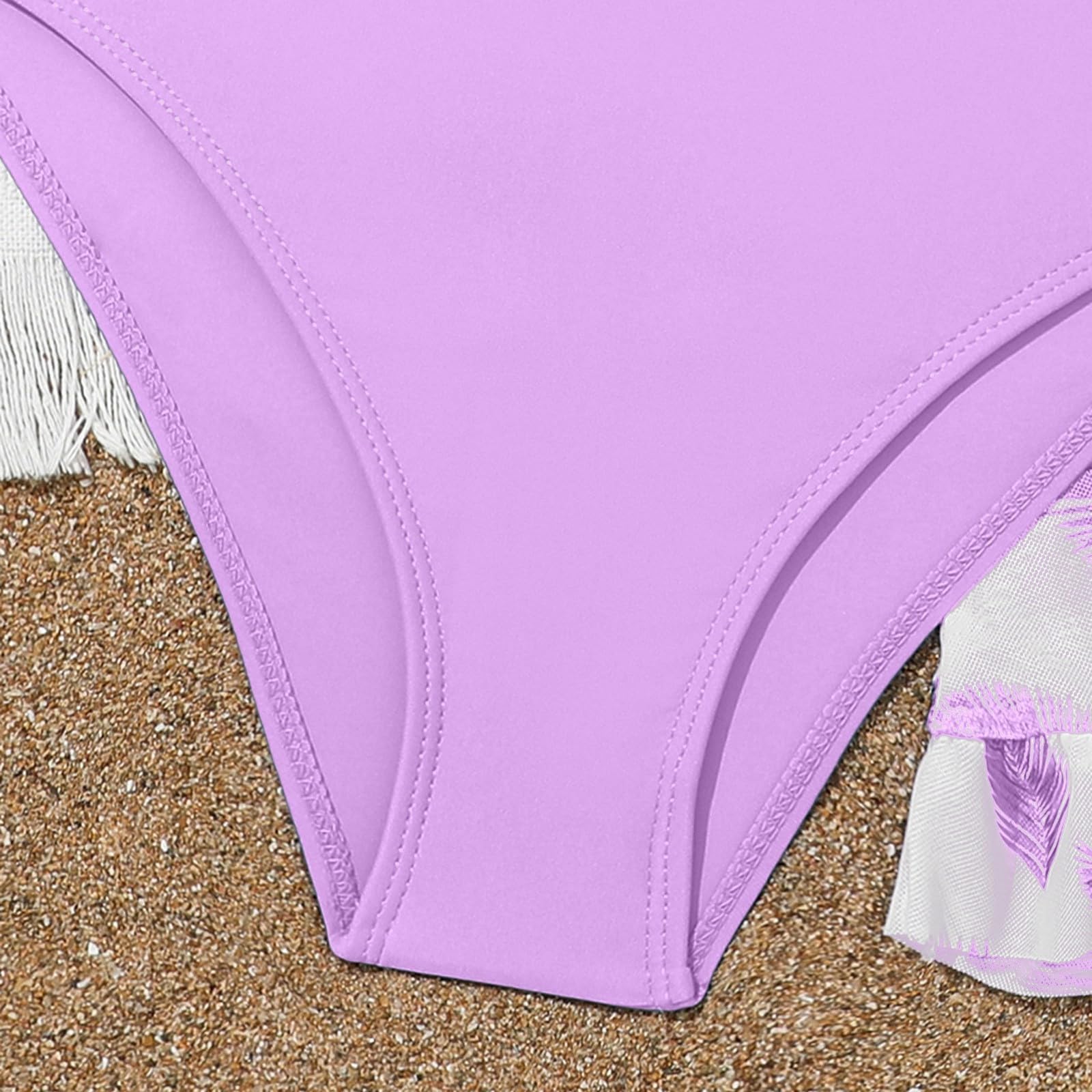 Generisch Bañador deportivo para niña, traje de baño de dos piezas para niñas con ribete de volantes y falda a juego para niños mayores y jóvenes