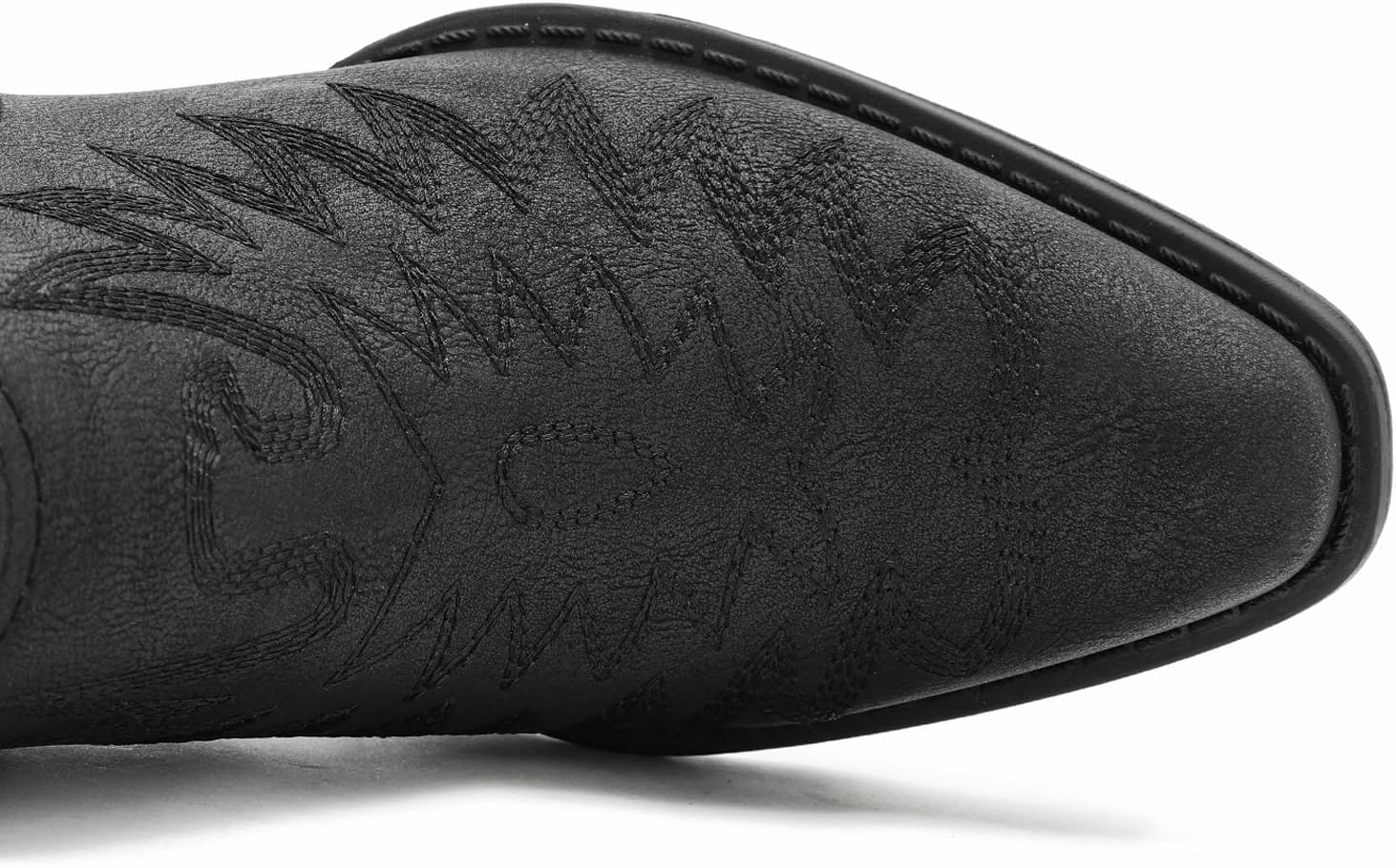 GLOBALWIN Women's Western Ankle Booties Snipped Square Toe Embroidered Cowboy Chelsea Boots, Low Stacked Block Heel, Comfortable Pull-On Short Cowgirl Boots