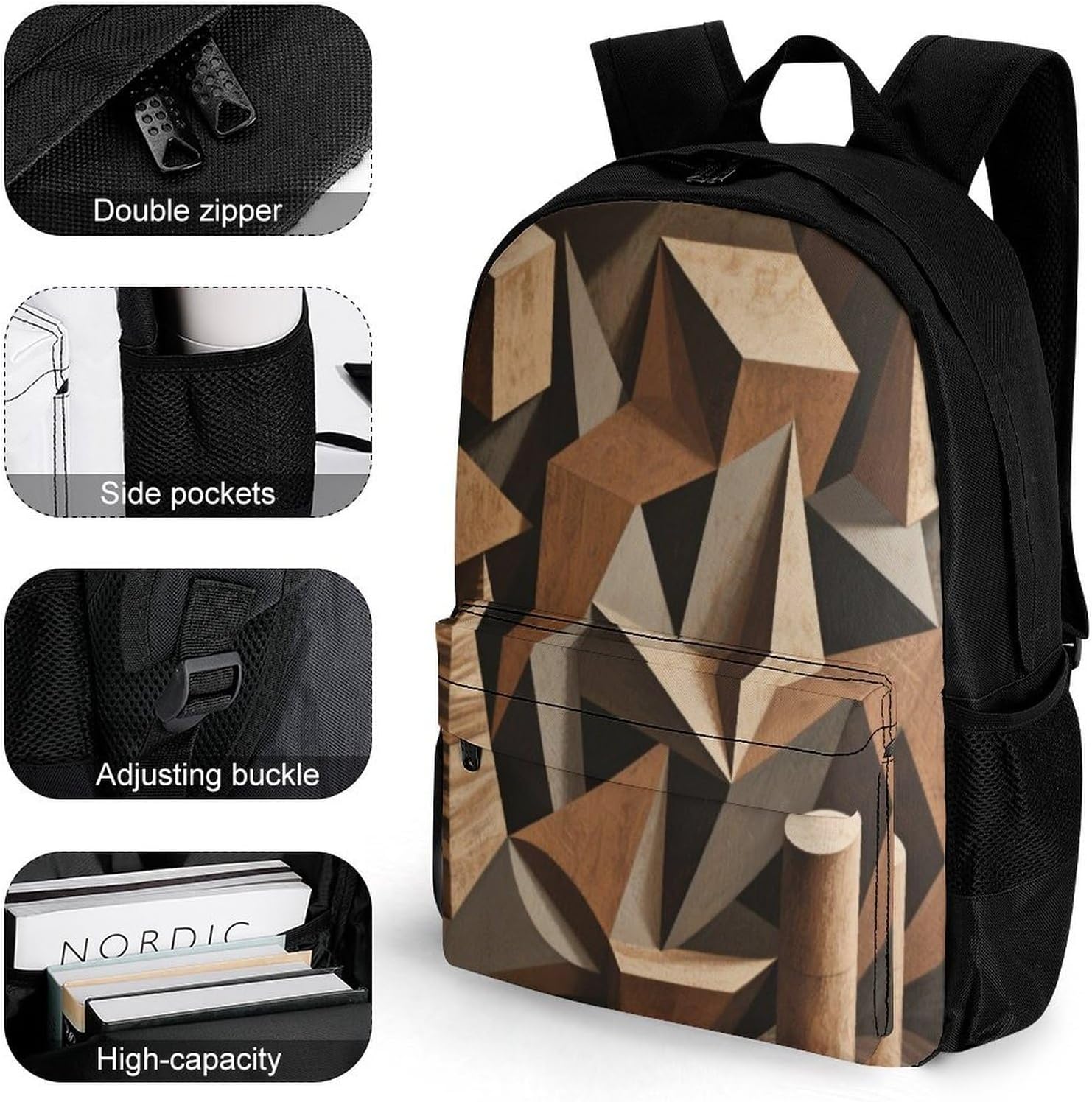 Geometry Backpack Daypack Travel Backpack | Lightweight Casual Laptop Backpack for Women Men Aesthetic Travel Bag for Weekender Business Hiking Outdoor