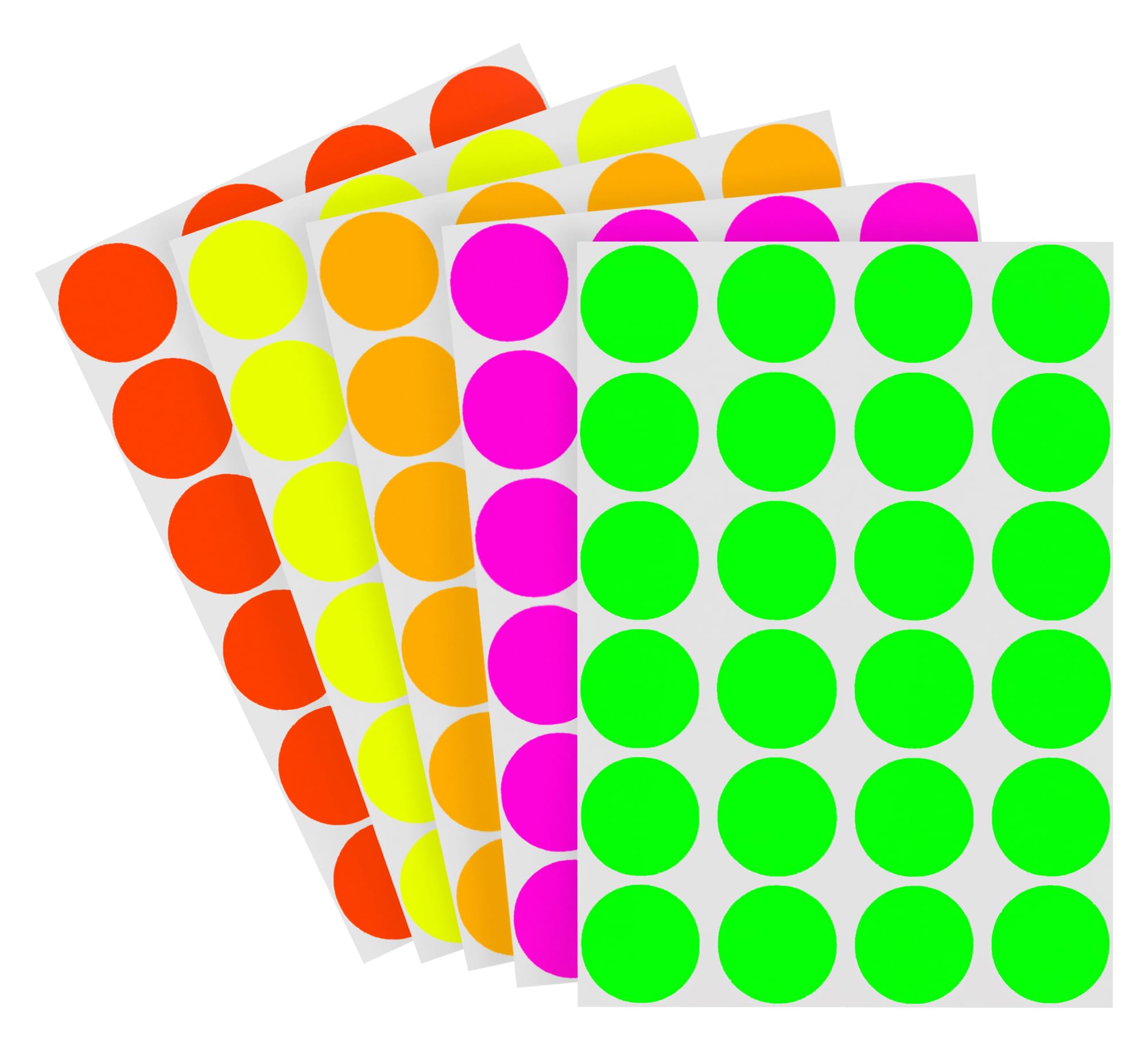 ChromaLabel 3/4 Inch Round Colored Stickers, High Visibility Removable Color Coding Labels, Easy to Write On Colored Dots - 5 Assorted Matte Finish