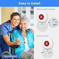 Vista 9 de Daytech Wireless Caregiver Pager Call Button for Elderly at Home Life Alert Systems for Seniors Disabled Patient 1 Emergency Watch 1 Receiver