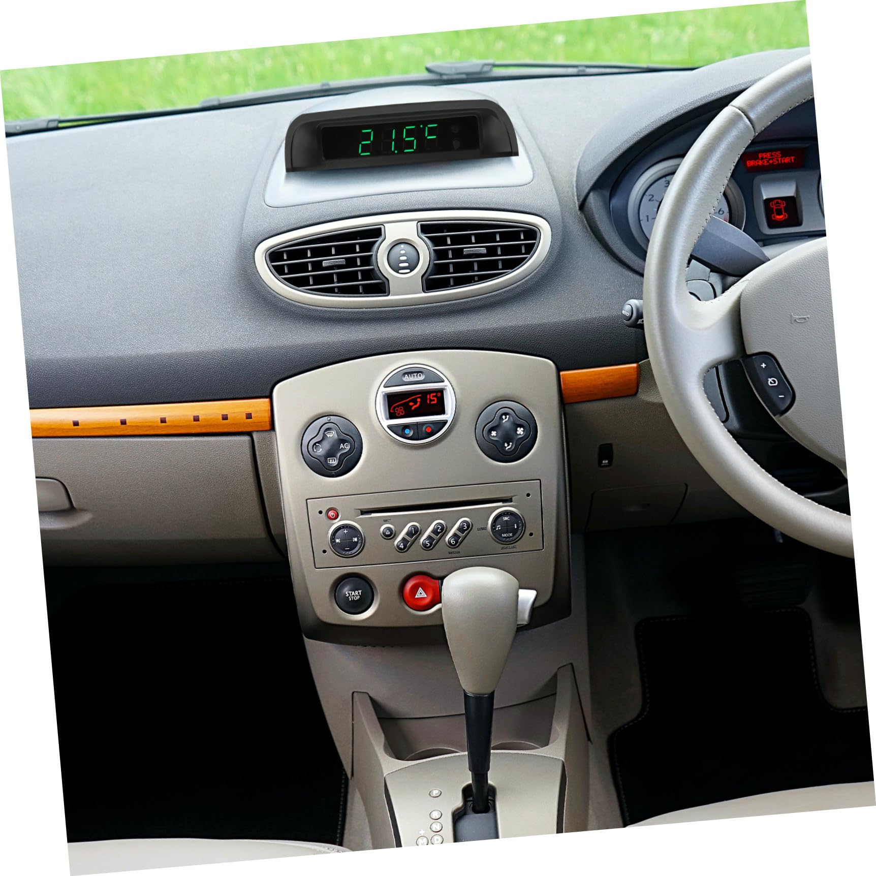 OUNONA 2pièces Horloge De Tableau De Bord Automobile Précision Élevée avec Thermomètre Solaire Horloge Électronique Auto Facile à Installer Et