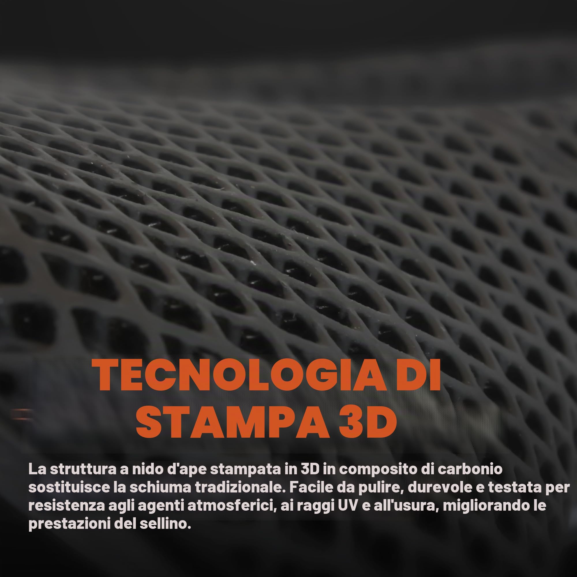 IMPALAPRO Sella in Carbonio Stampata 3D Ultraleggera 250x140mm — Sella 3D Carbonio T800 Alta Rigidità — Sella Bici Ergonomica Traspirante