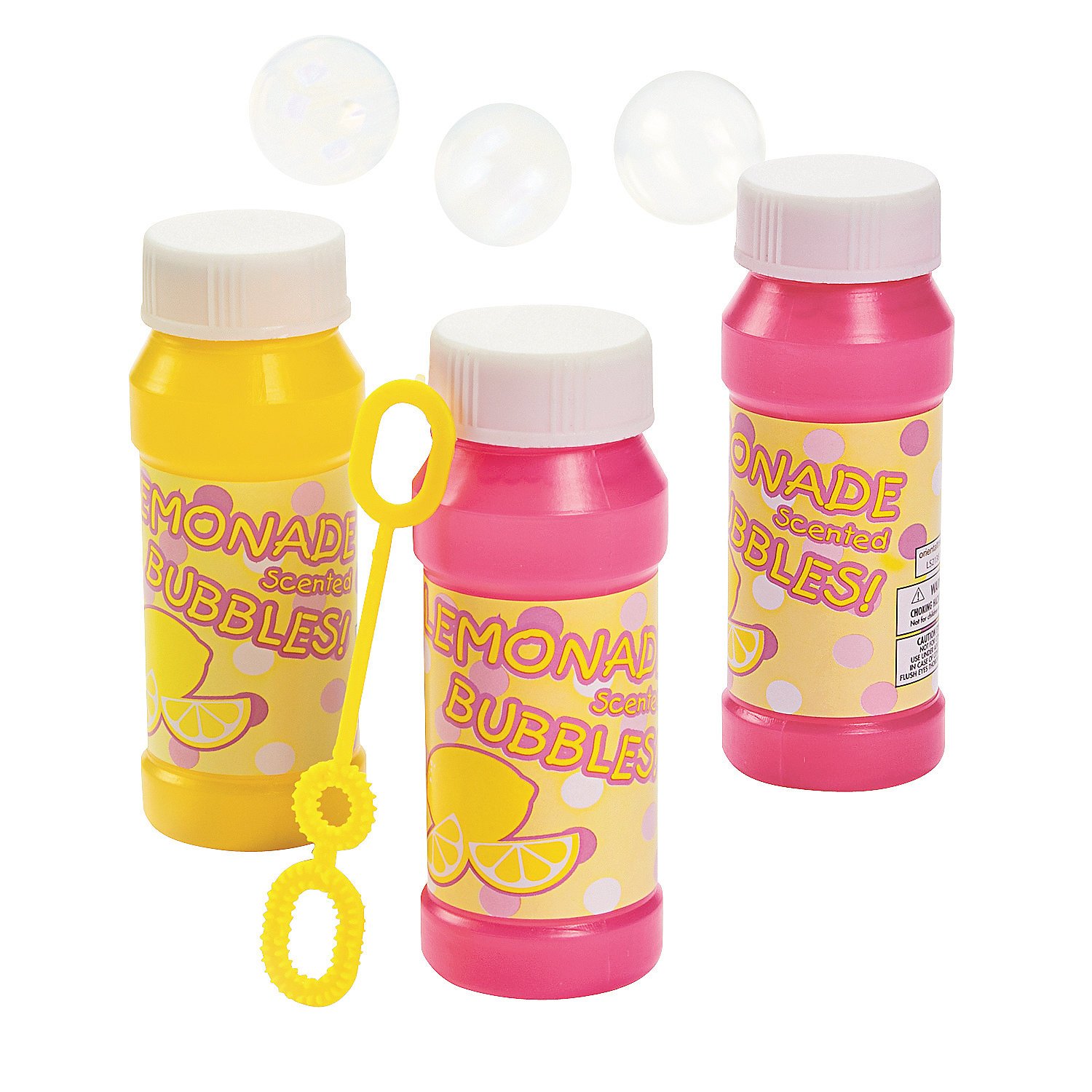 Fun Express Lemonade Scented Bubble Bottles 2OZ - Toys - 12 Pieces