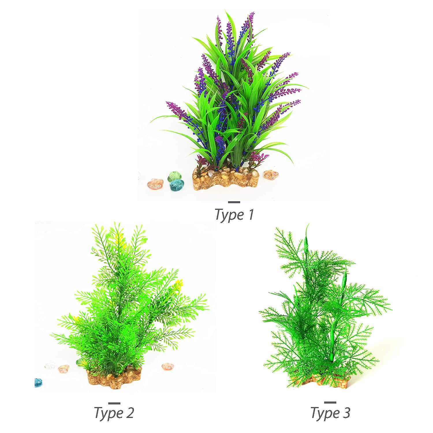 Piante artificiali in plastica per acquario da 30,5 cm, ornamento naturale, realistico, finto per acquario, decorazione paesaggistica, fai da te, realistico, pianta acquatica, meno manutenzione