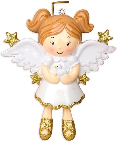 Adorno personalizado 2023 Bautismo Cruz Santa Paloma Blanca Árbol de Navidad Decoración personalizada Memorial Religioso - Personalización gratis