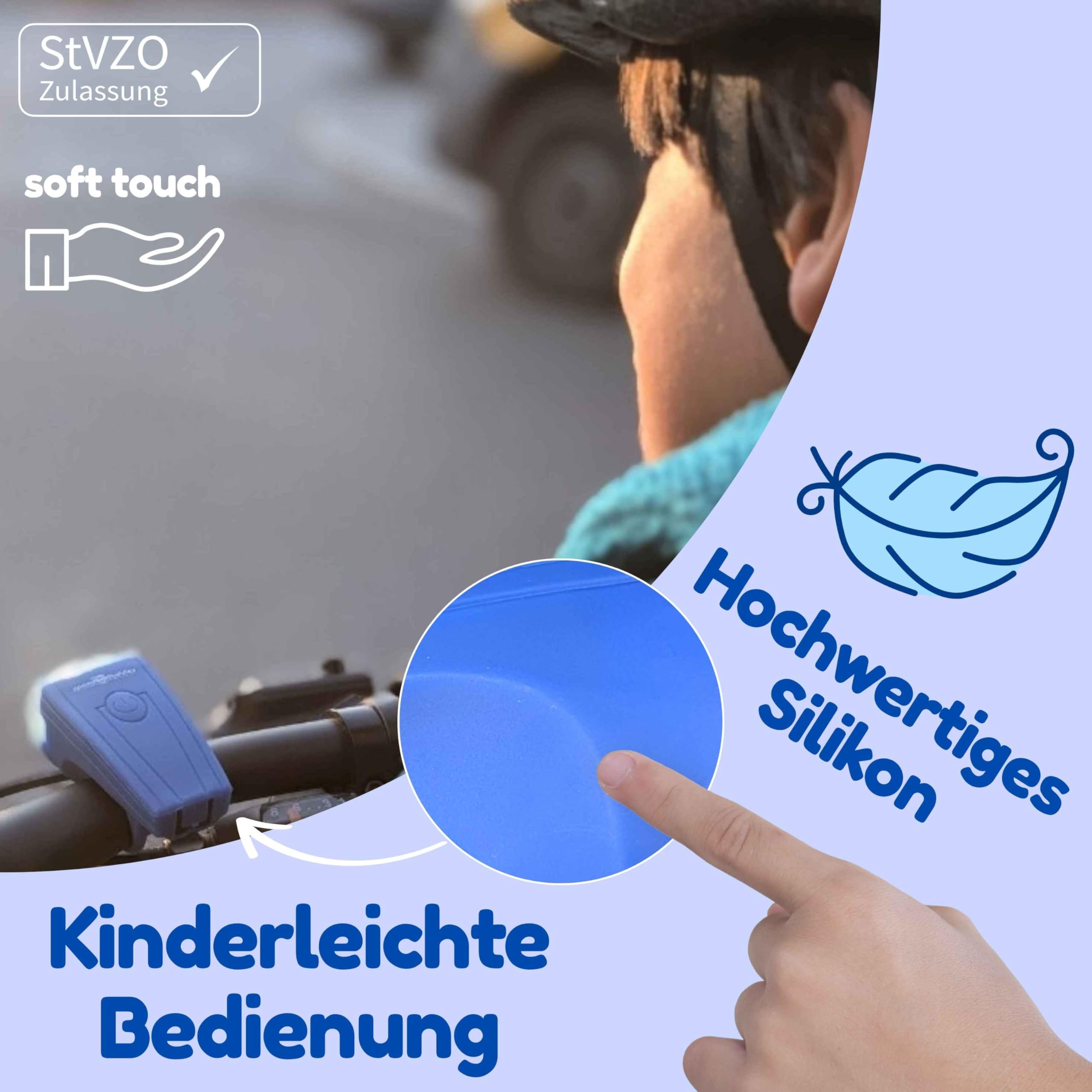 SPEED BUDDIES Kinderfahrrad Frontlicht | StVZO zugelassen, USB-C wiederaufladbar, wasserdicht & robust, Lange Leuchtdauer – LED Fahrradlampe für Kinder