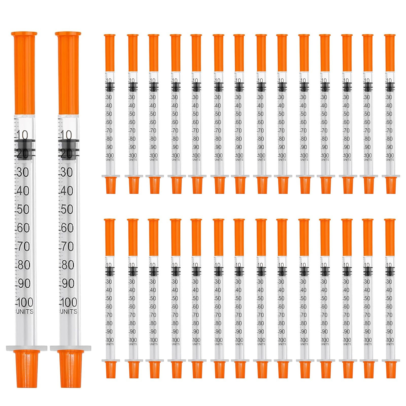 100 sztuk 1 ml/cc plastikowe rurki 29G-8 mm, wielofunkcyjne narzędzia pomiarowe, pakowane pojedynczo