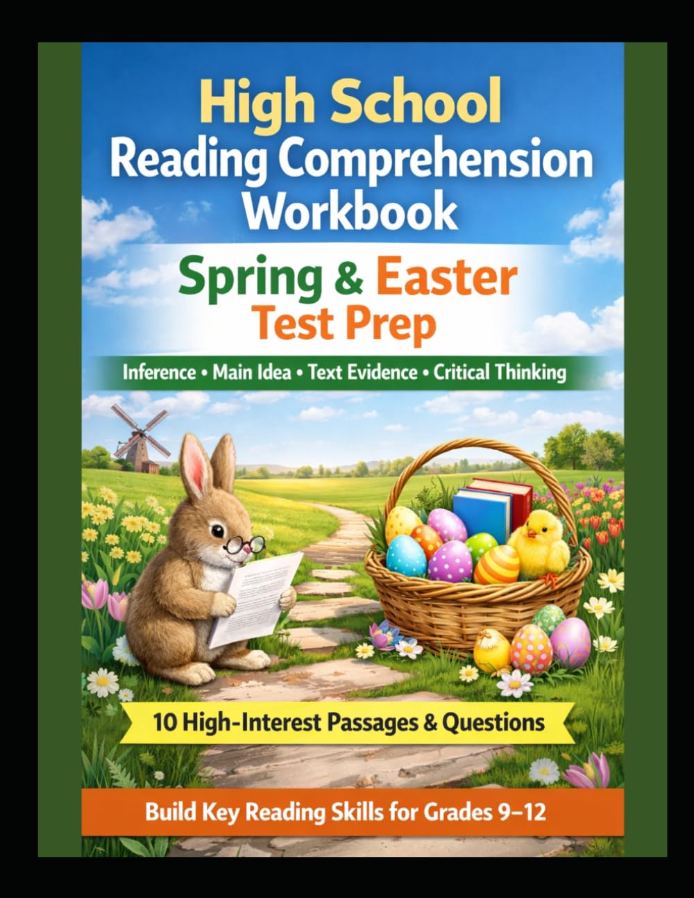 High School Reading Comprehension Workbook: Spring & Easter Passages for Test Prep, Critical Thinking, and Informational Text Analysis