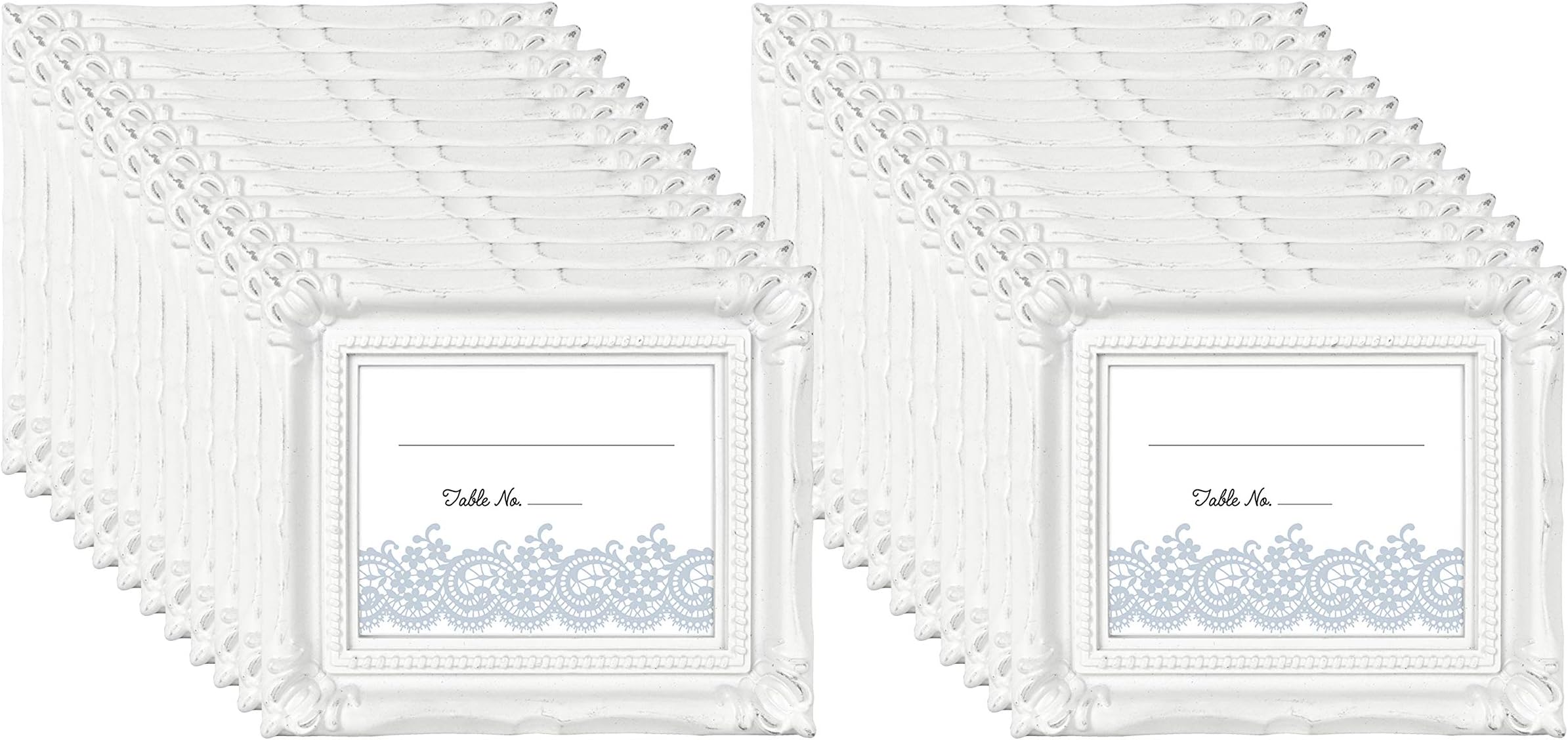 MCS Wedding Photo Frame/Placecard Holder, 69040, 24-Pack, White, 24 Count